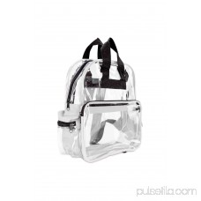 DALIX Small Clear Backpack Transparent PVC Security Security School Bag in Gold